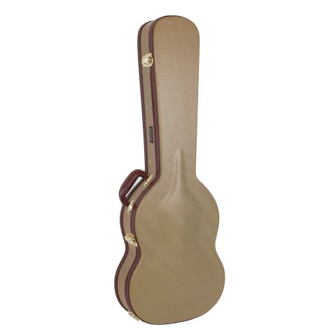 Crossrock Hardshell Arch Top wood case fits SG Electric Guitars-Vinyl Tweed(CRW600SGTW)