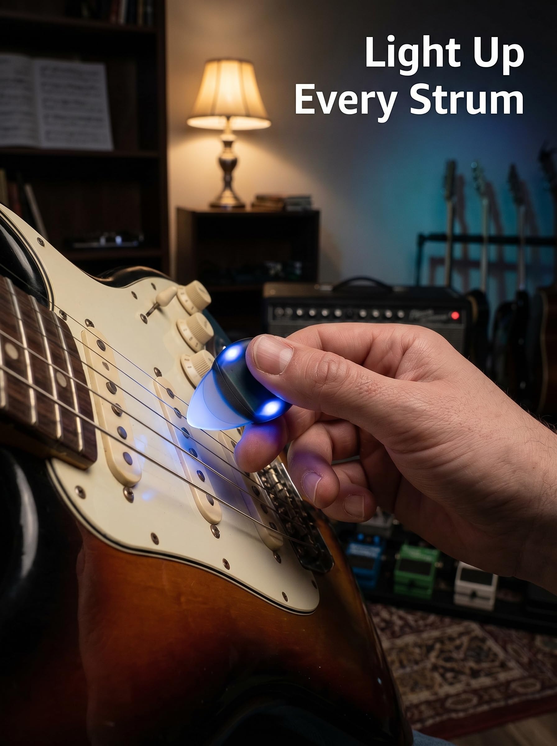 Purple Red LED Light Up Guitar Pick 1 Pack, Gift for Electric Bass Players