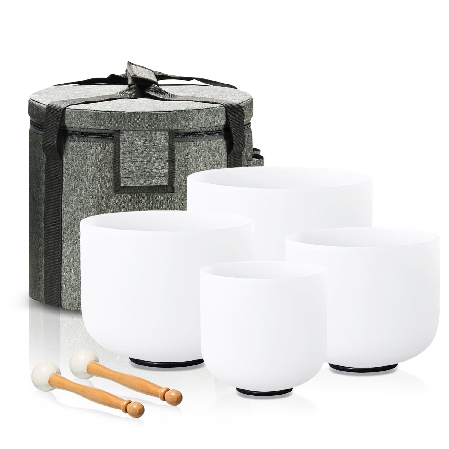 Lycrystal Crystal Singing Bowl Set of 4 PCS, 6″A, 8″ F,10″ G,12″ C
