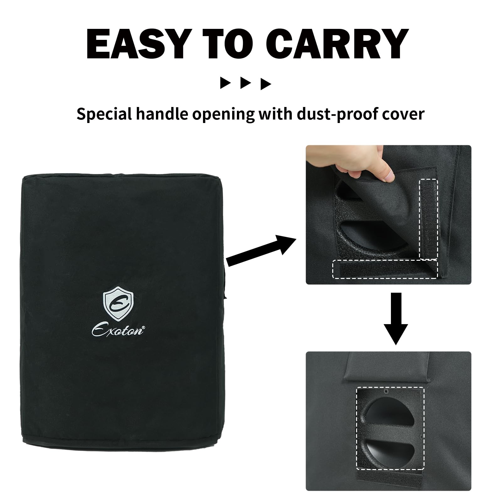 EXOTON Protective Cover for S-1203 Subwoofer,600D Oxford Cloth, Waterproof, Scratch-Resistant, Durable