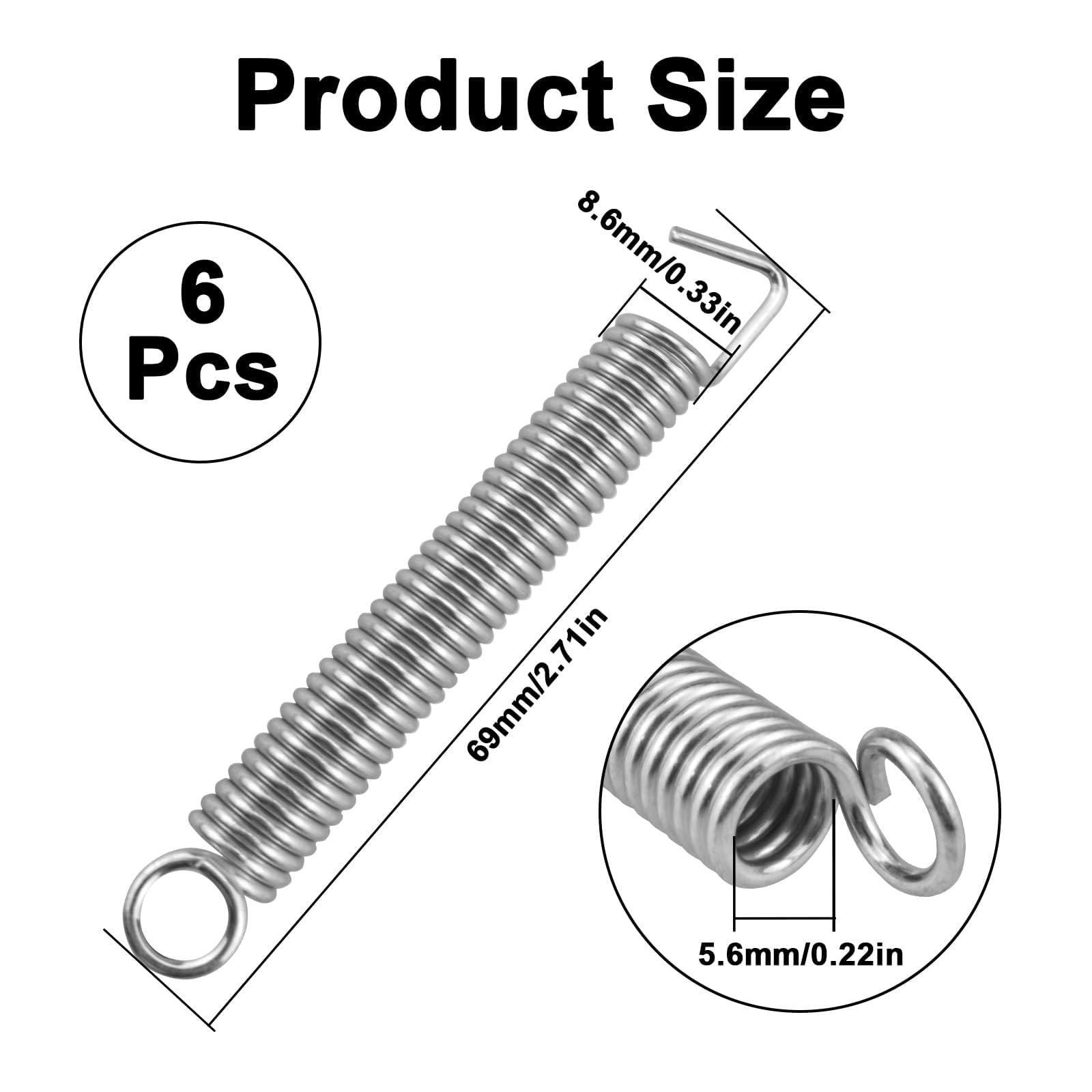 6 Pcs Electric Guitar Tremolo Bridge Springs, Noiseless Metal Instruments