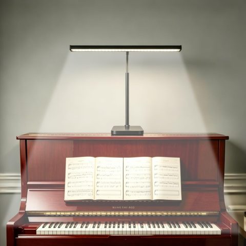 TobeBright Piano Light with Square Base, Piano Lamp with 3 Color Modes and 10 Dimmable Brightness Levels, Adjustable Gooseneck Music Stand Light with USB, for Grand/Upright Pianos, Sheet Music