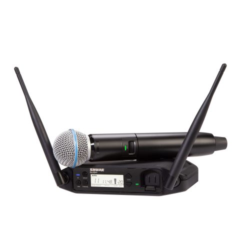 Shure GLXD24+/B58 Dual Band Pro Digital Wireless Microphone System – 12-Hour Battery Life, 100 ft Range | BETA 58A Handheld Vocal Mic, Single Channel Receiver (GLXD24+/B58-Z3)