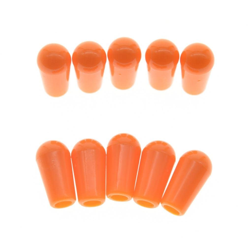 Dopro 10-Pack American #8-32 Thread 3 Way Toggle Switch Cap Switch Tip Knob for USA Les Paul Pickup Selector Switch/Switchcraft Switch Orange