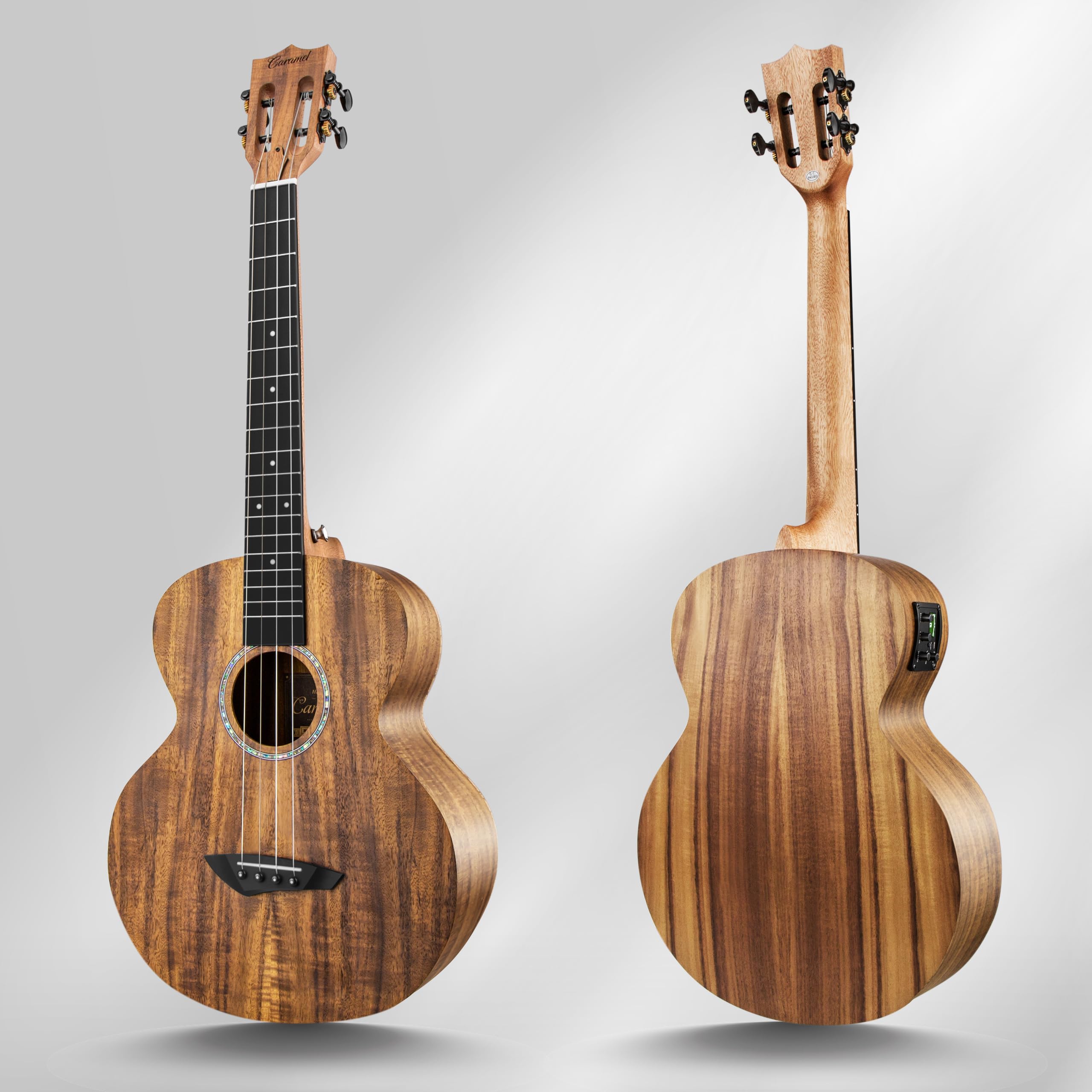 Caramel CB207 Acacia Baritone Acoustic Electric Ukulele with Truss Rod