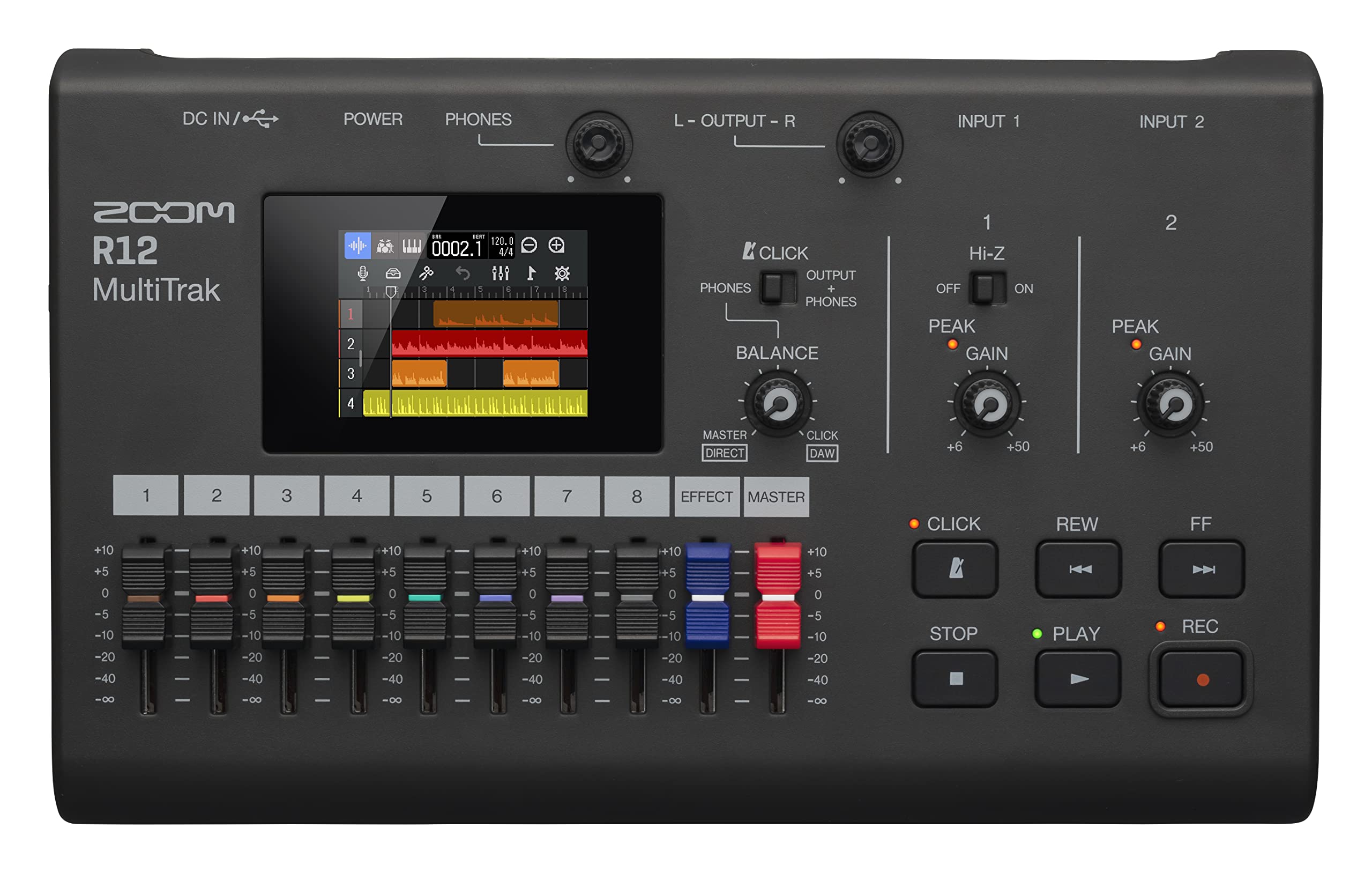 Zoom R12 Portable Recorder for Musicians with 8 Tracks, FX & Drum Loops