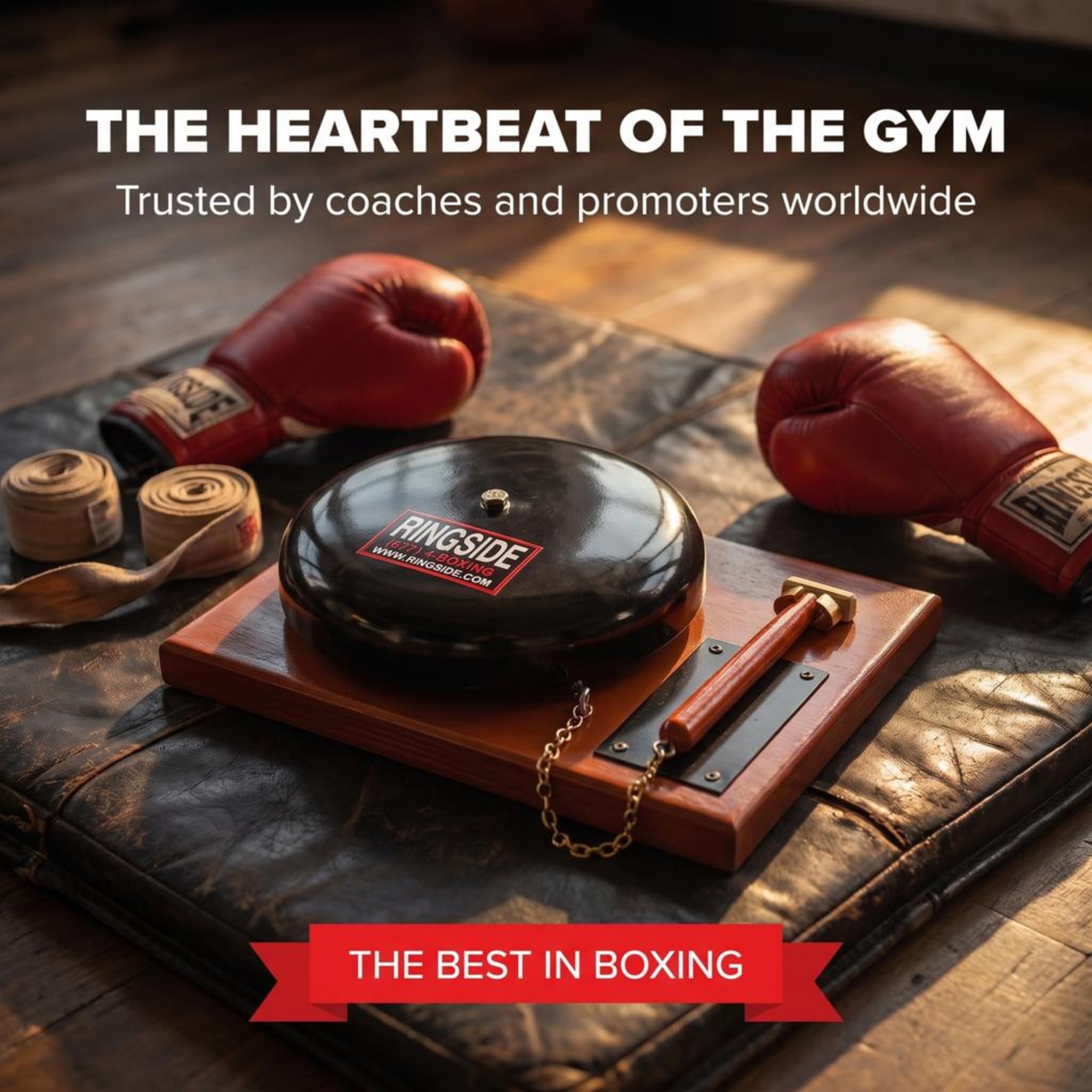 Ringside 10″ Boxing Ring Gong with Brass Hammer & 10-Second Plate