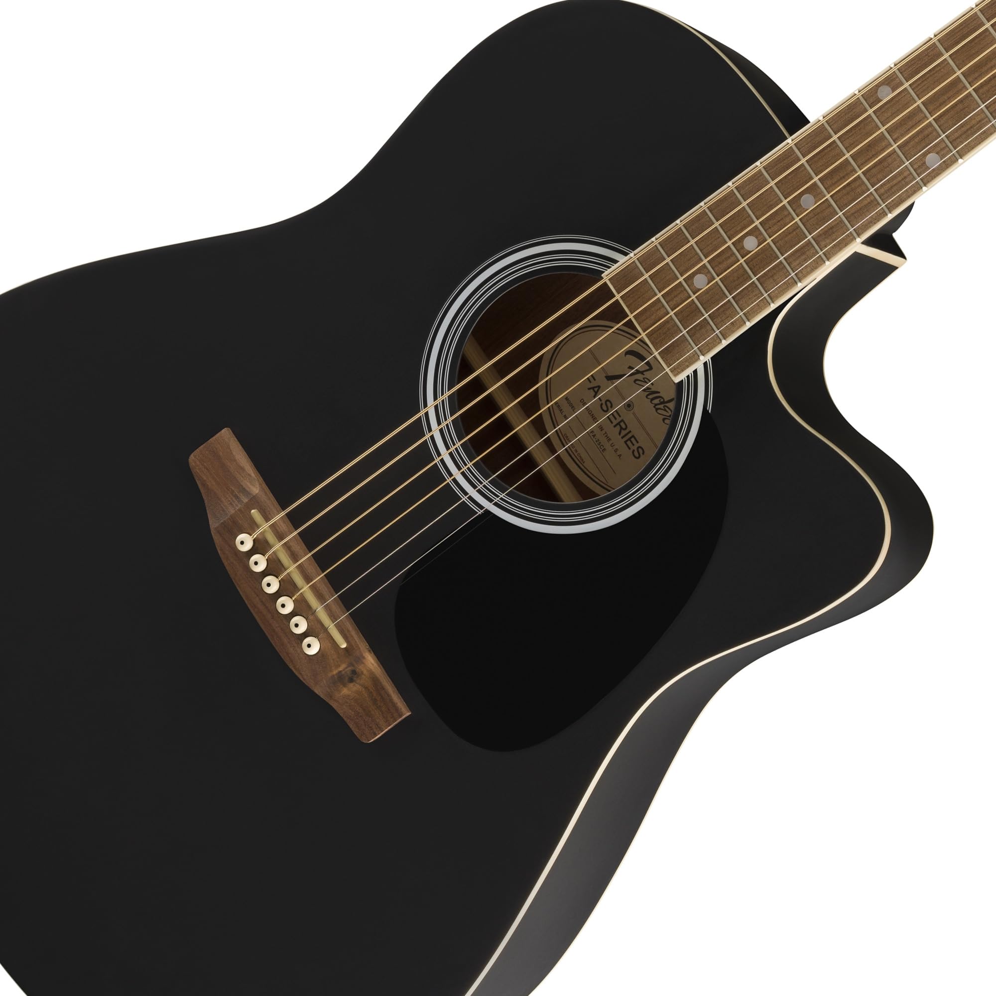 Fender FA-25CE Dreadnought Acoustic-Electric Guitar – Black