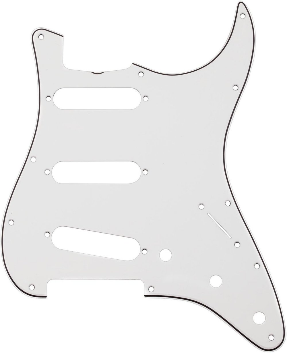 Fender Pure Vintage Pickguard, ’65 Stratocaster with Truss Rod Notch, 11-Hole – Eggshell 3-Ply