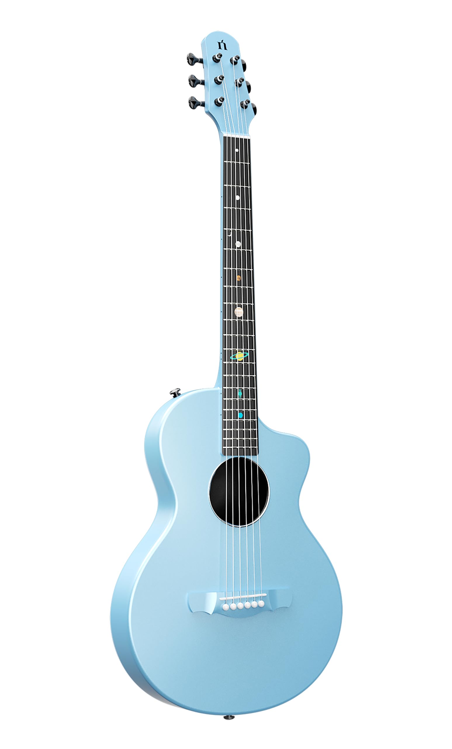 Natasha Carbon Fiber Acoustic Guitar, 38-inch Steel-string Guitarra,Durable 6-string Ultra-thin Guitar for Beginners (Blue)