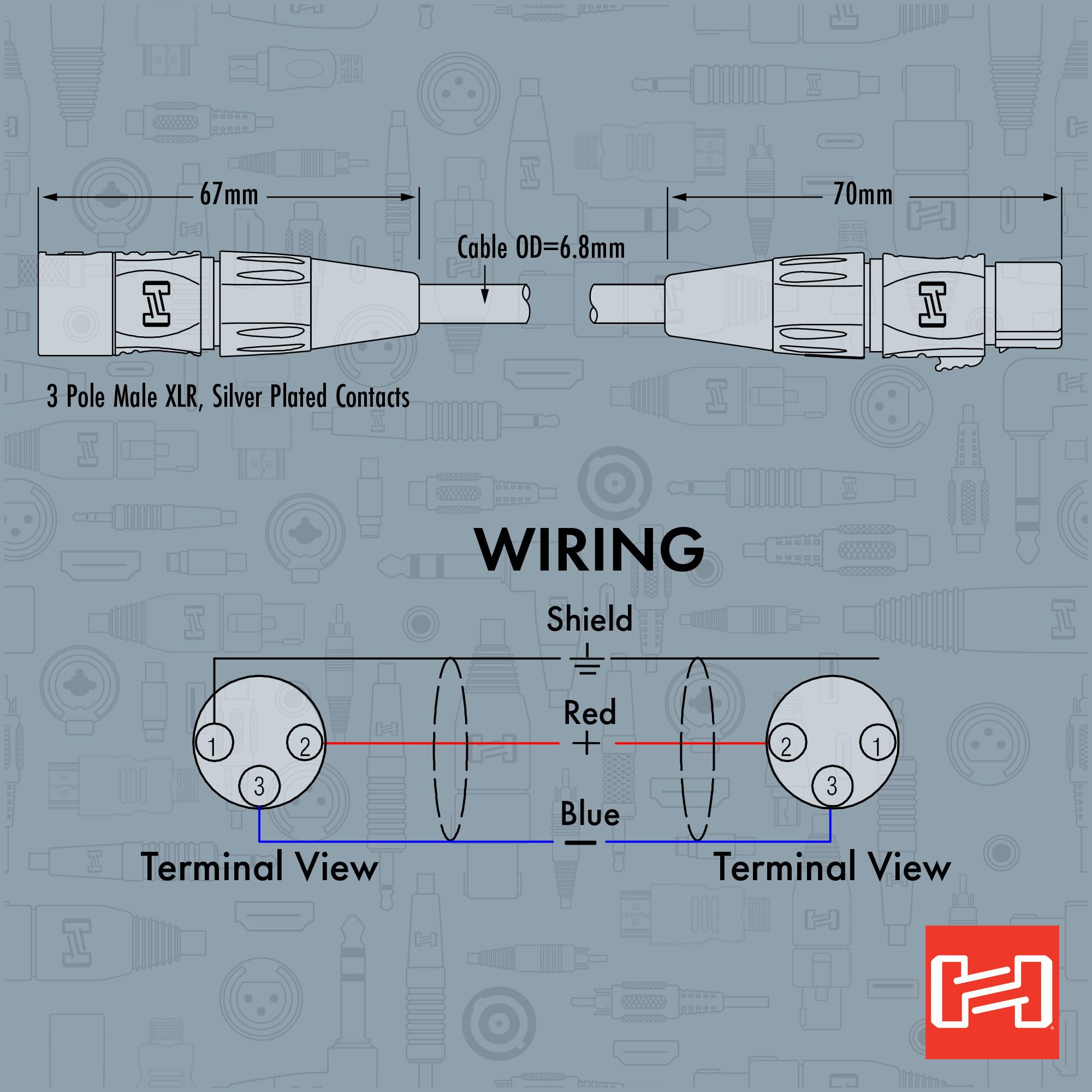 Hosa HMIC-015 Pro Microphone Cable, REAN XLR3F to XLR3 Meter, 15 Feet