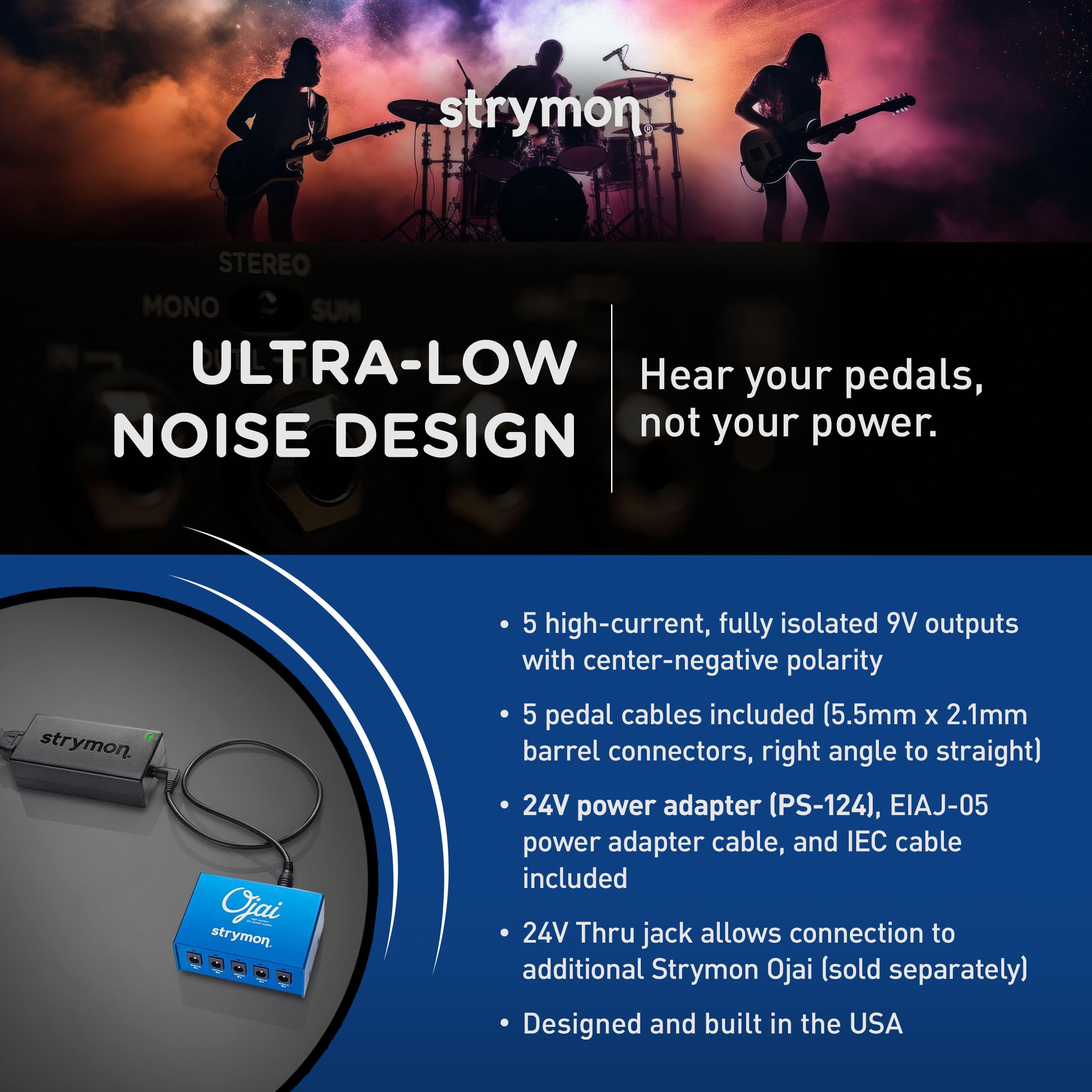 Strymon Ojai 5-Output High Current Guitar Pedal Power Supply