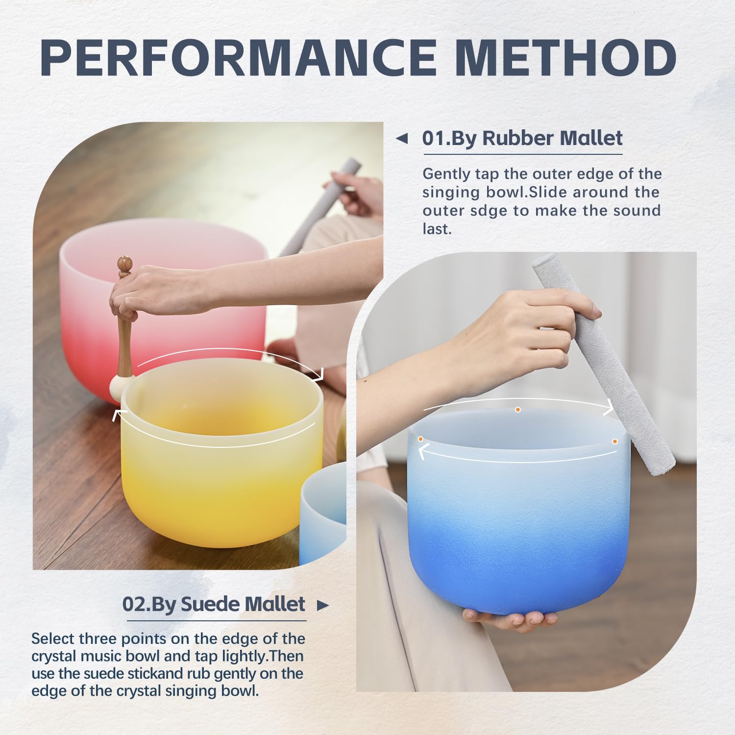 Lycrystal 432HZ PCS Aria Gradient Crystal Singing Bowl Set of 3,GEC Note