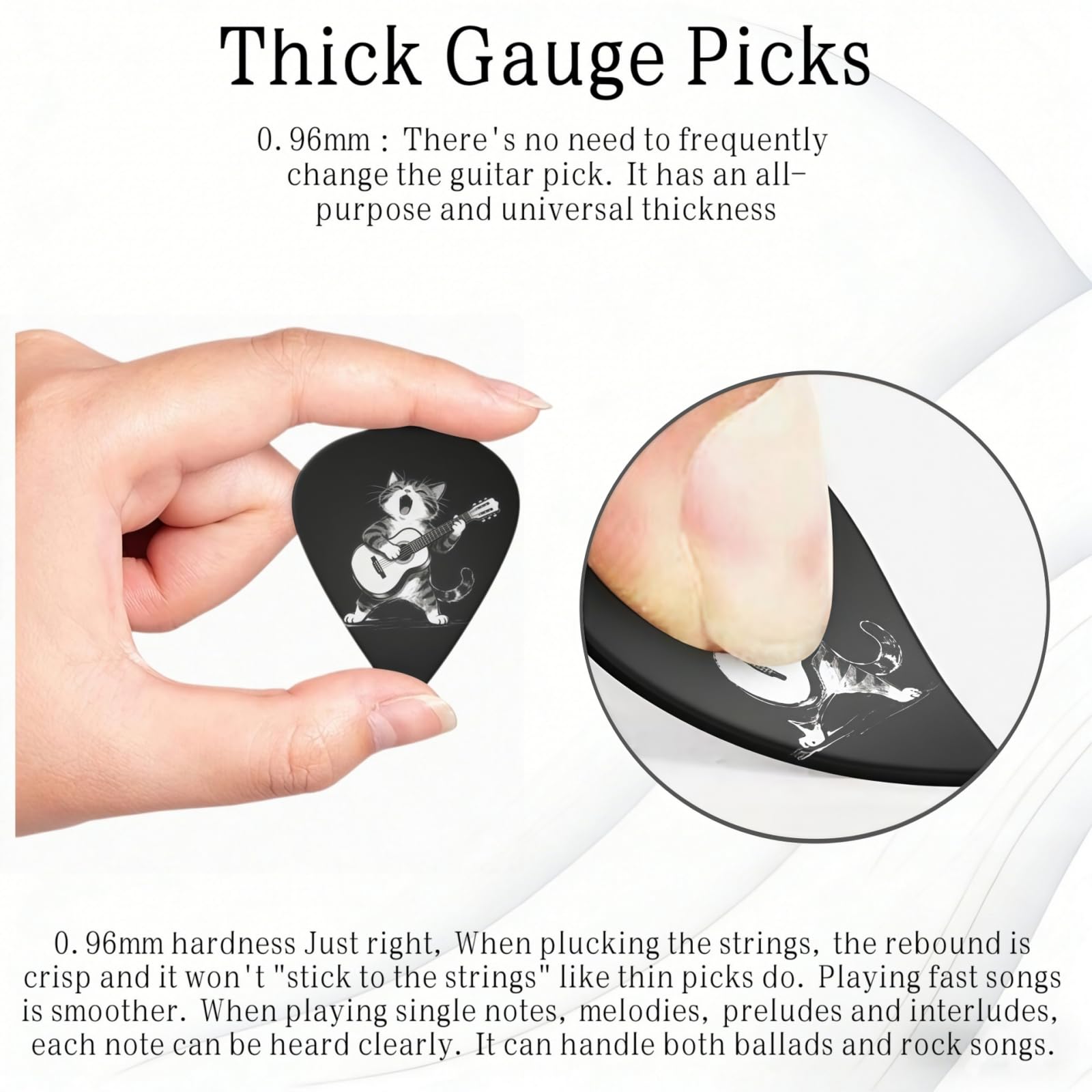 KWSAAHU 0.96mm Thick Guitar Picks – Music Cat