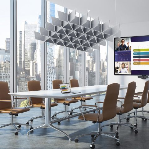Acoustic Ceiling Panels Sound Absorbing Panels, Lattice Gray