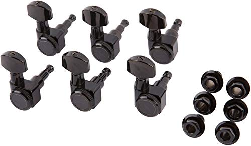 Fender 990818400 Deluxe Locking Staggered Guitar Tuners, Guitar Accessories, Black