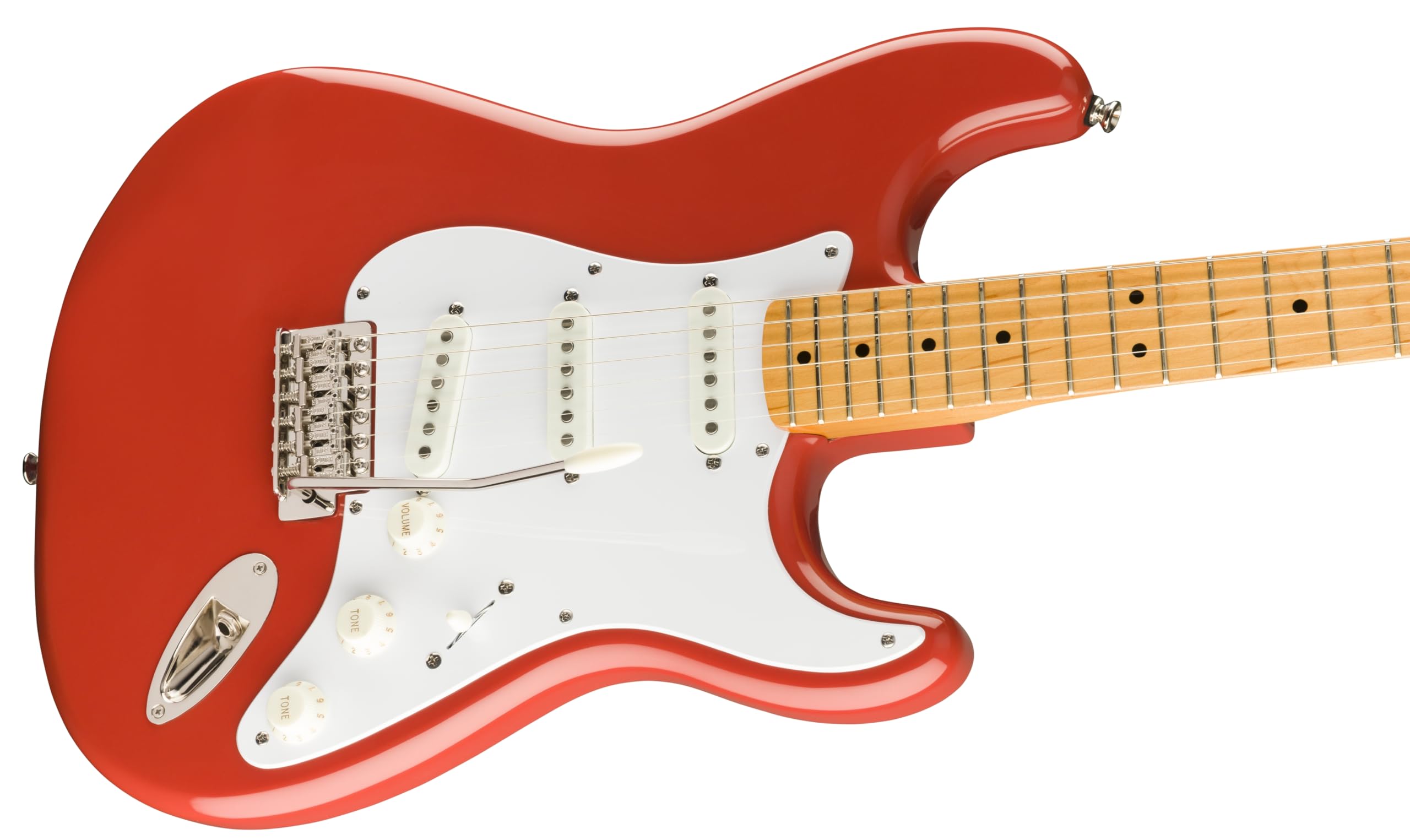 Fender 0374005540 Squier Classic Vibe 50s Stratocaster Electric Guitar, with 2-Year Warranty, Fiesta Red, Maple Fingerboard