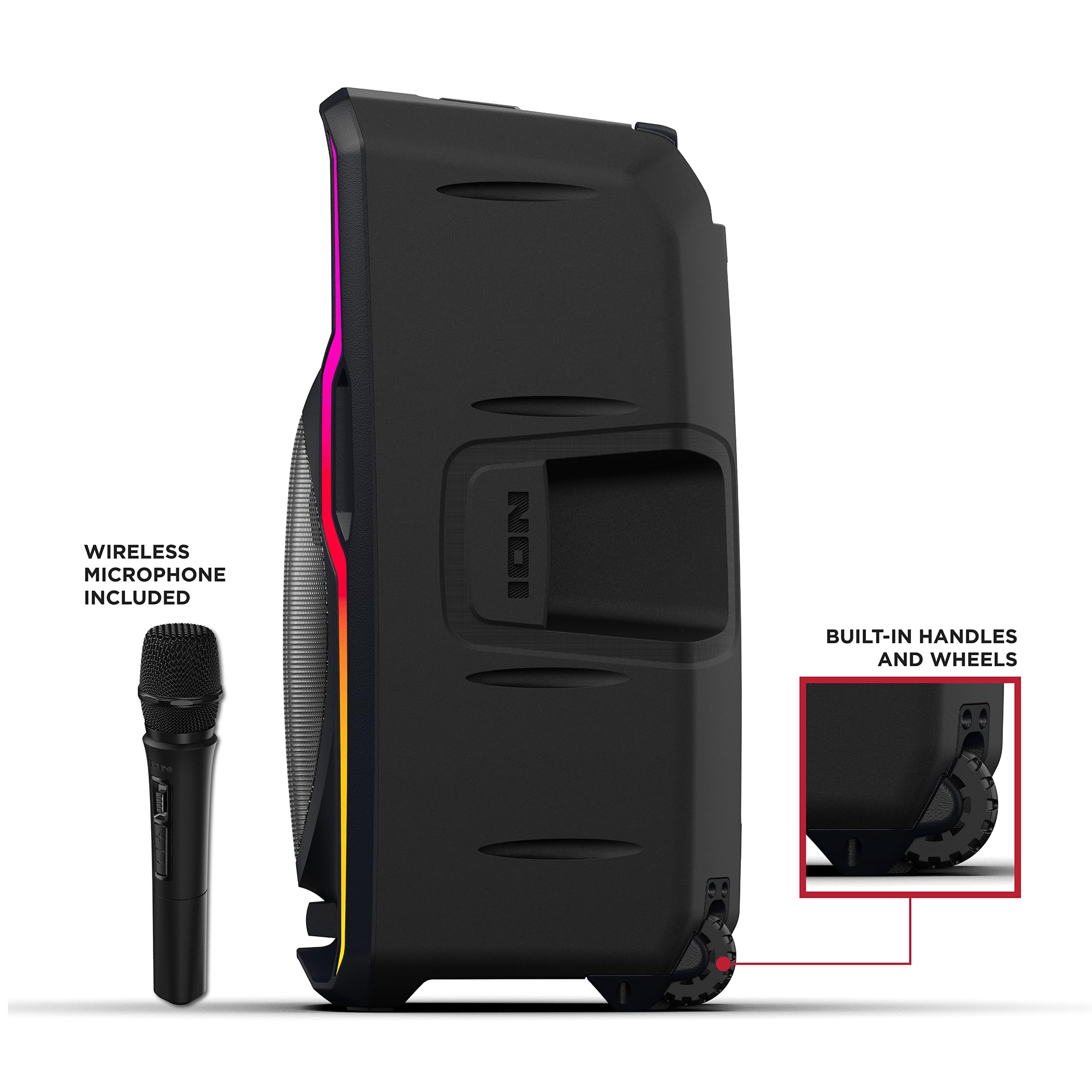 ION Audio Total PA APEX Battery-Powered Wireless High-Power PA System with Wireless Microphone, Bluetooth, Integrated Mixer and Party Lights (Renewed)