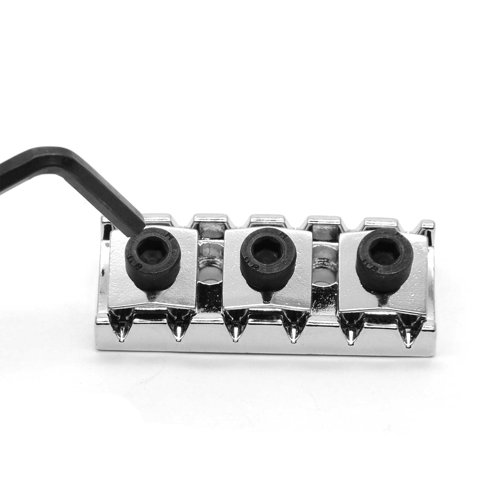 harpfeas 43mm Guitar Metal Locking Nut String Lock for Floyd Rose Style Electric Guitar Tremolo Double Lock System (Chrome)
