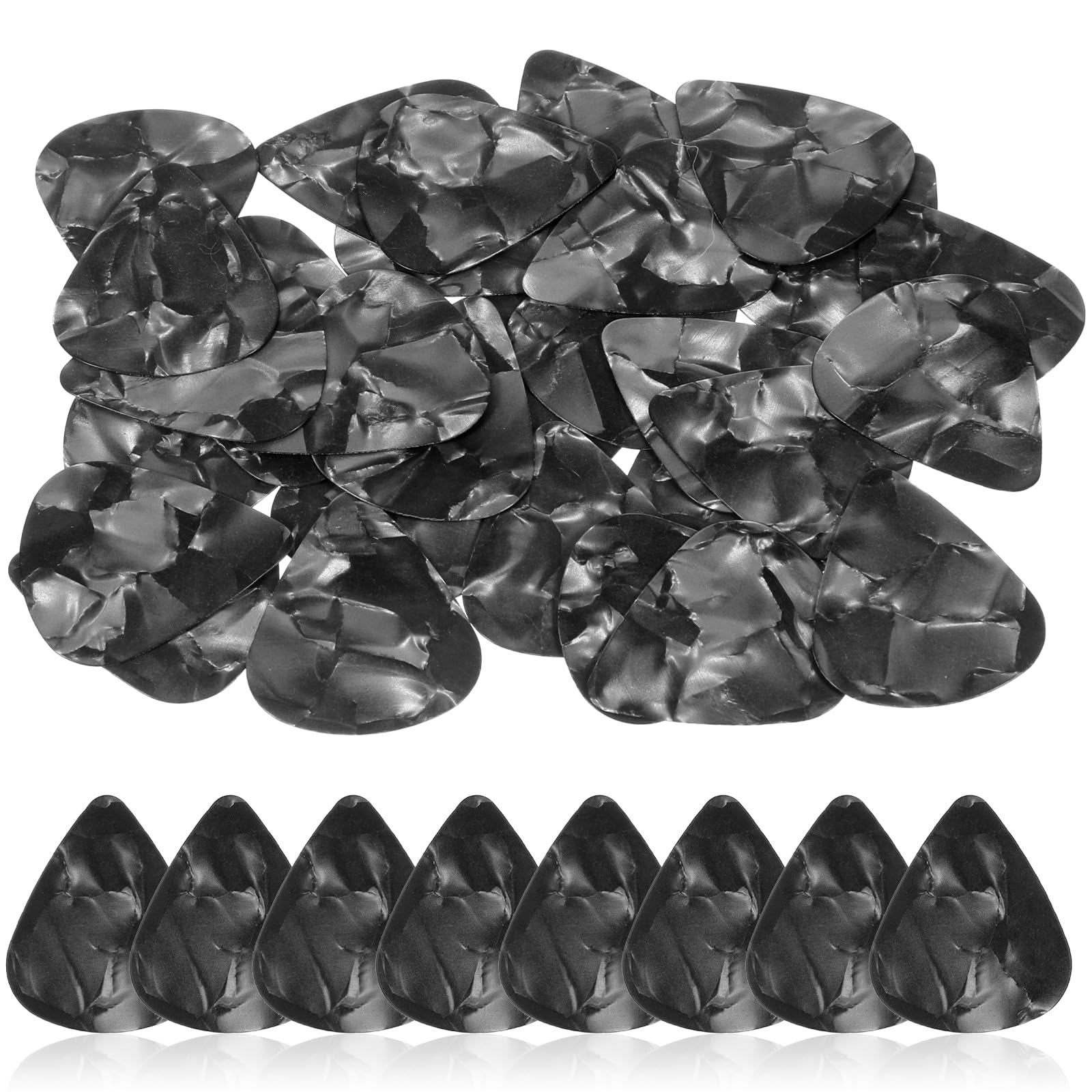 30pcs Black Guitar Picks, Celluloid Guitar Plectrums Bulk Guitars Picks Thin Pick And Bass Pick For Electric, Acoustic, Bass Guitars (0.5 Mm)