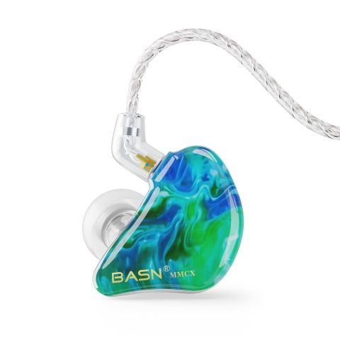 BASN 1BA+2DD Hybrid Driver in Ear Monitor Wired Headphones (Ice Green)