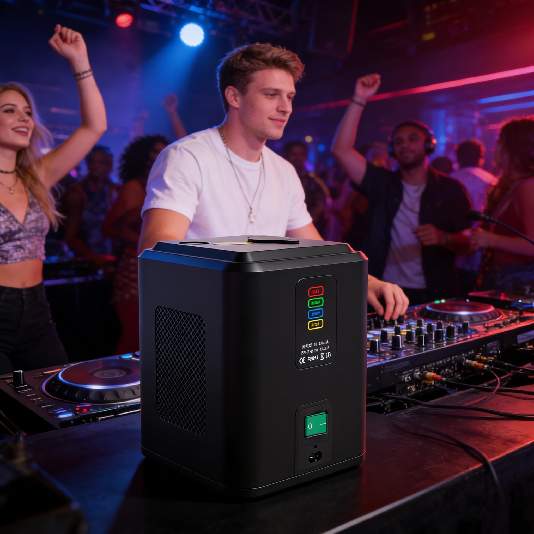 Mini Stage Light Machine,Electronic Stage Effect Light Device, Vertical Visual Lighting Machine with Remote Control, 6-10 ft Output, for Wedding Party Event Church DJ Show (Not Include Material)