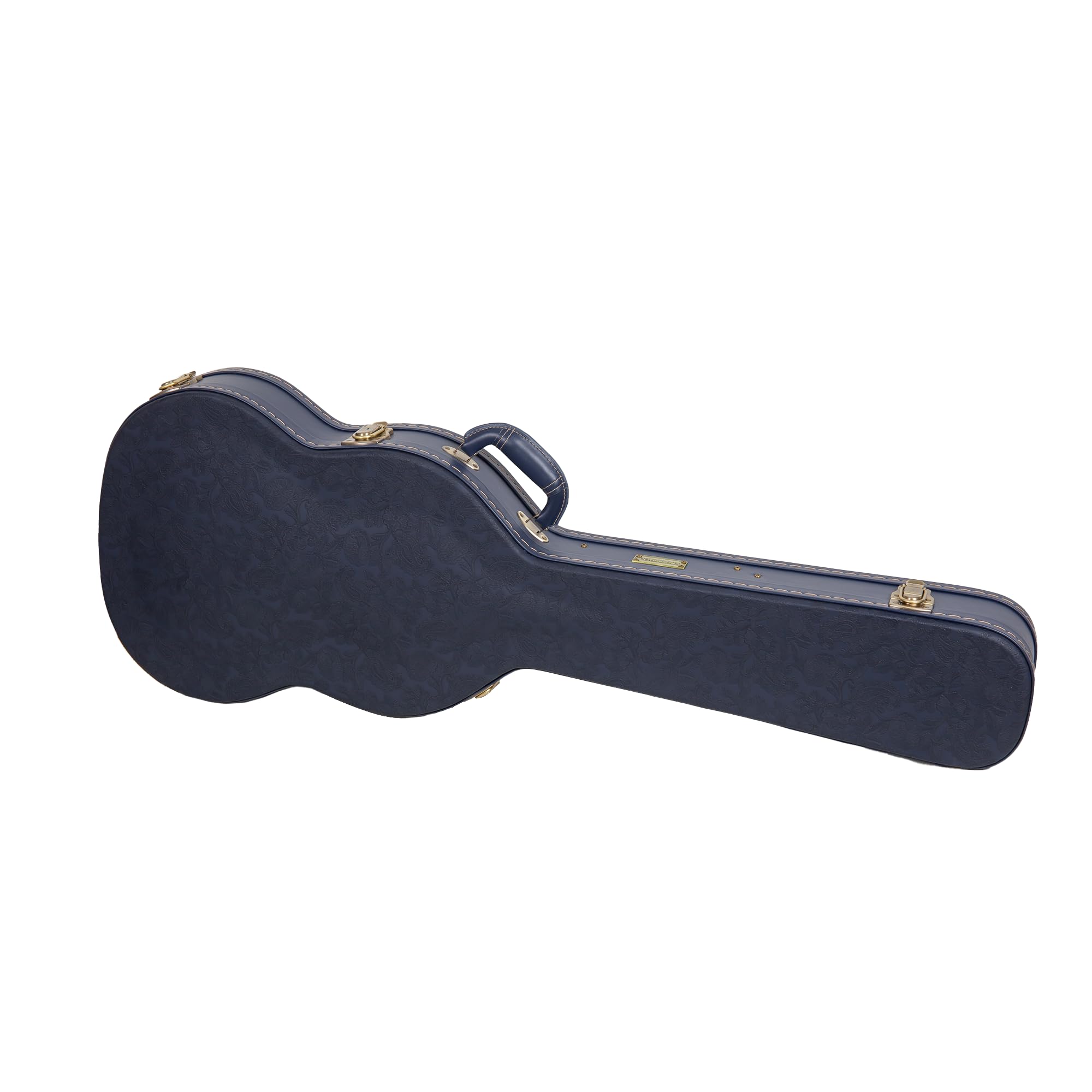Crossrock Relief Series SG Guitar Case for Gibson SG Style Electric Guitars | Carved Ocean Blue Finish, Deep Scarlett Velvet Interior, Lock (CRW630SGOB)