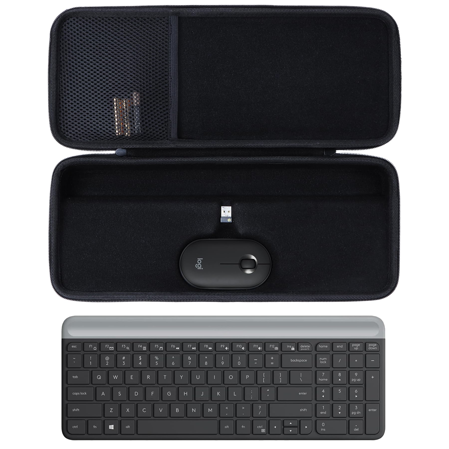 Lebakort Hard Case Compatible with Logitech MK470 Slim Keyboard and Mouse Combo (Graphite Case Only)