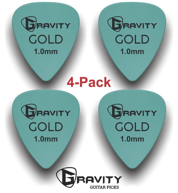 Gravity Gold Series Guitar Picks – Great For Beginners & Professionals – Pack of 4