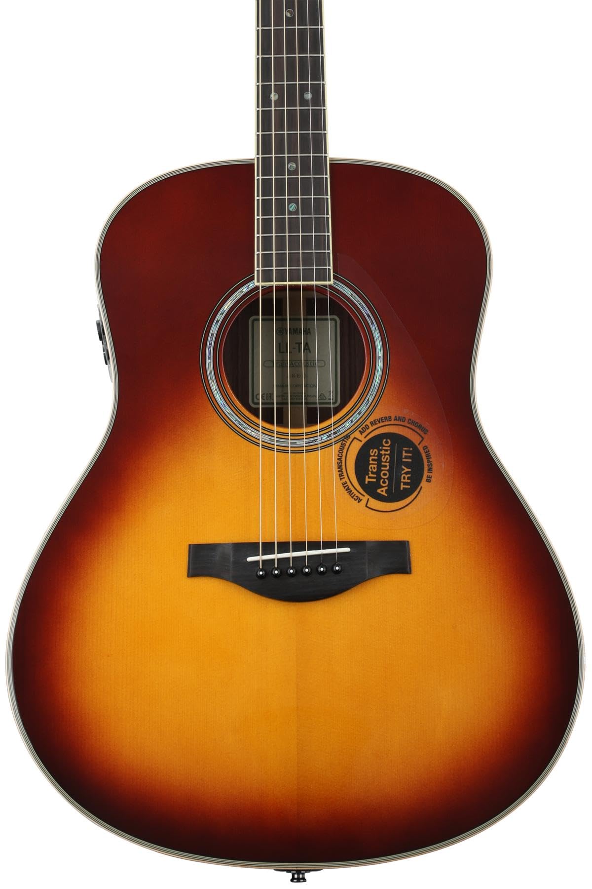 Yamaha LL-TA BS L-Series Transacoustic Guitar with Hard Gig Bag- Dreadnought, Brown Sunburst
