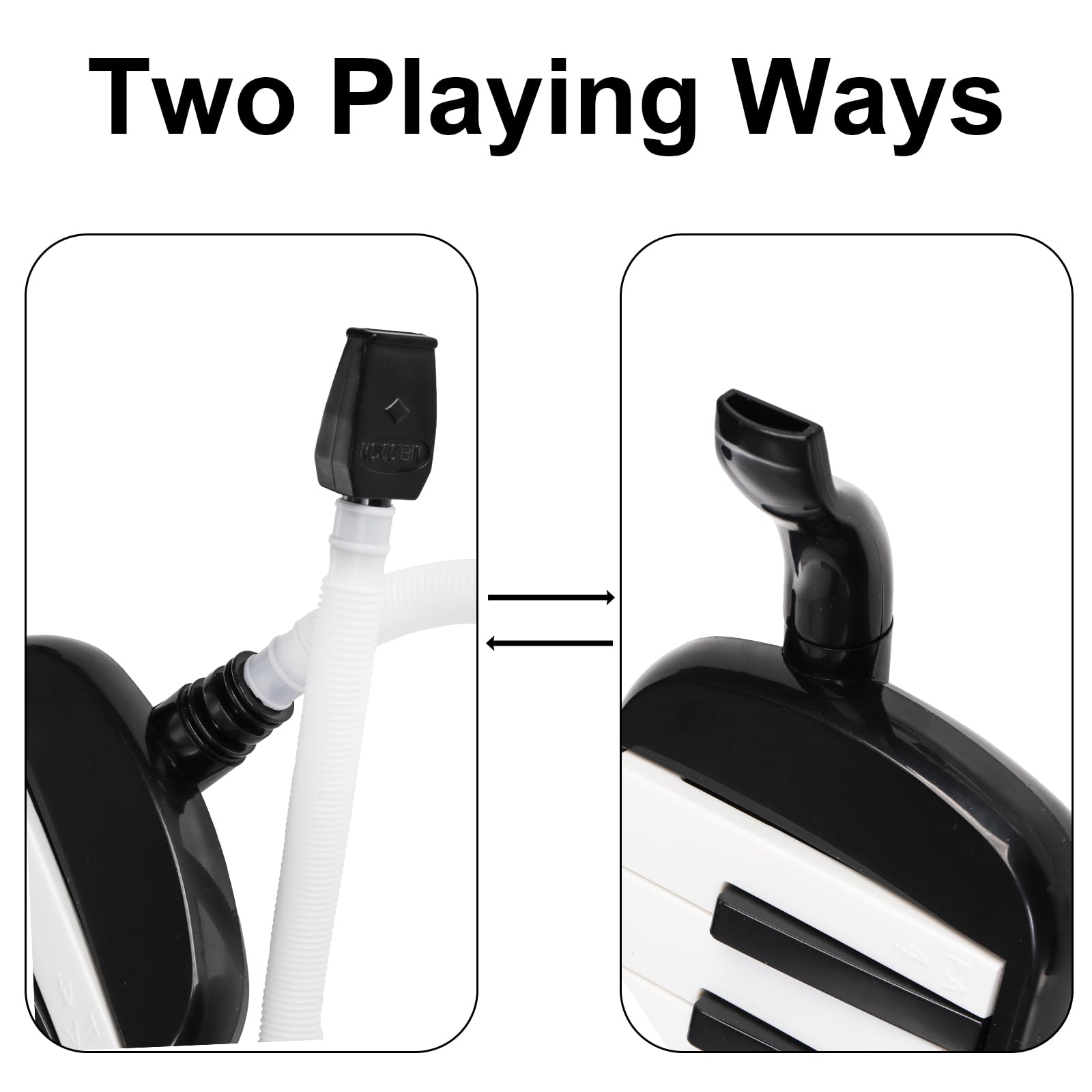 Tosnail 32 Key Melodica with Carrying Bag, Double Tubes Mouthpieces, Wipe Cloth, Air Piano Keyboard Musical Instrument for Beginners, Adults – Black