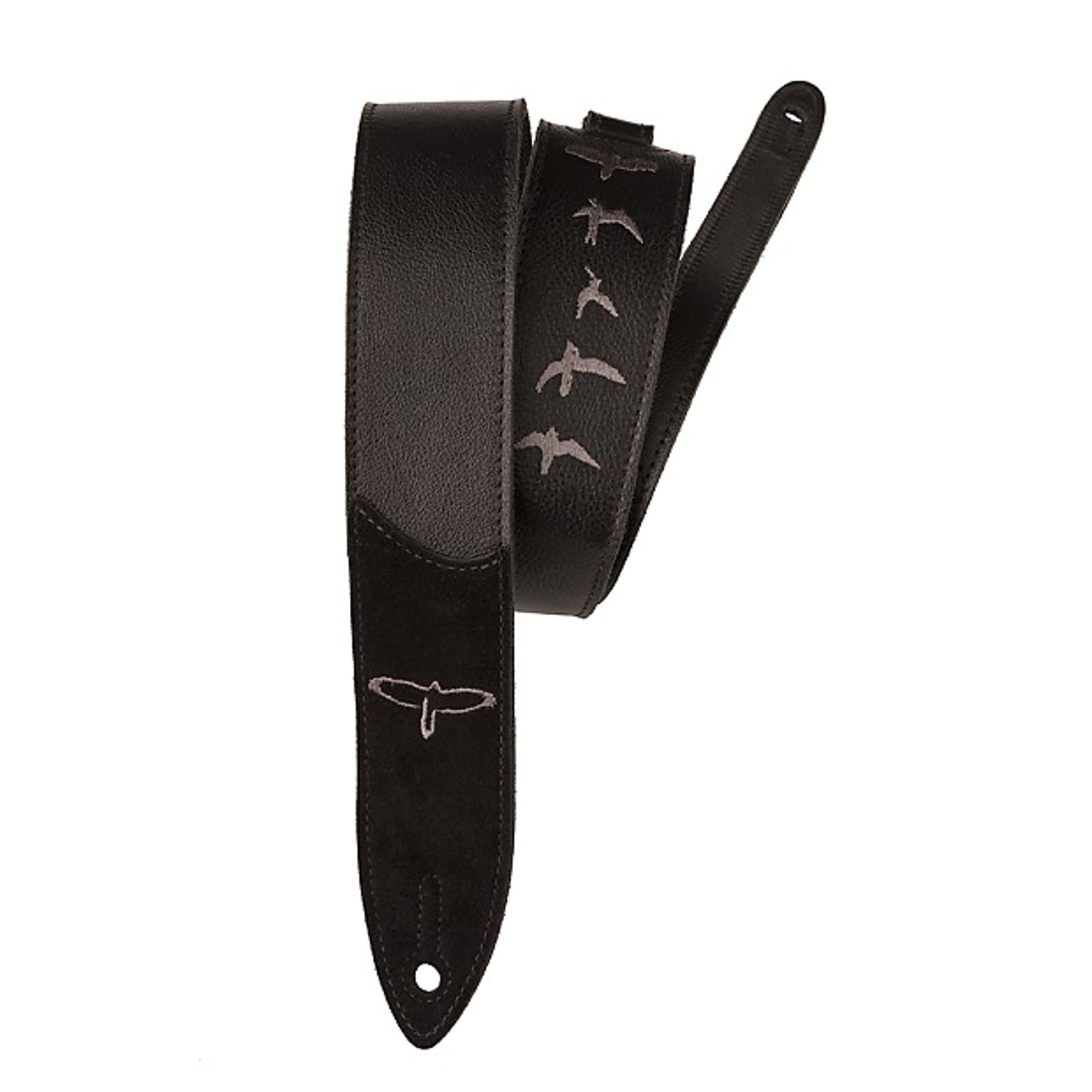 PRS Premium Leather 2″ Strap Embroidered Birds, Black