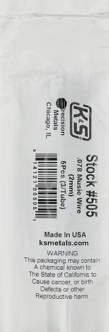 K&S Precision Metals Music Wire 505 – 0.078″ OD x 36″ Long – High Tensile Strength for Crafts, Jewelry, Musical Applications, Made in USA, 15 Wires