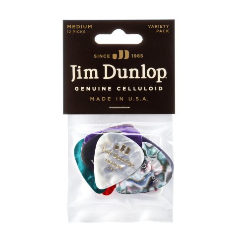 Jim Dunlop Celluloid Pick Medium Variety Pack – 12 Pack