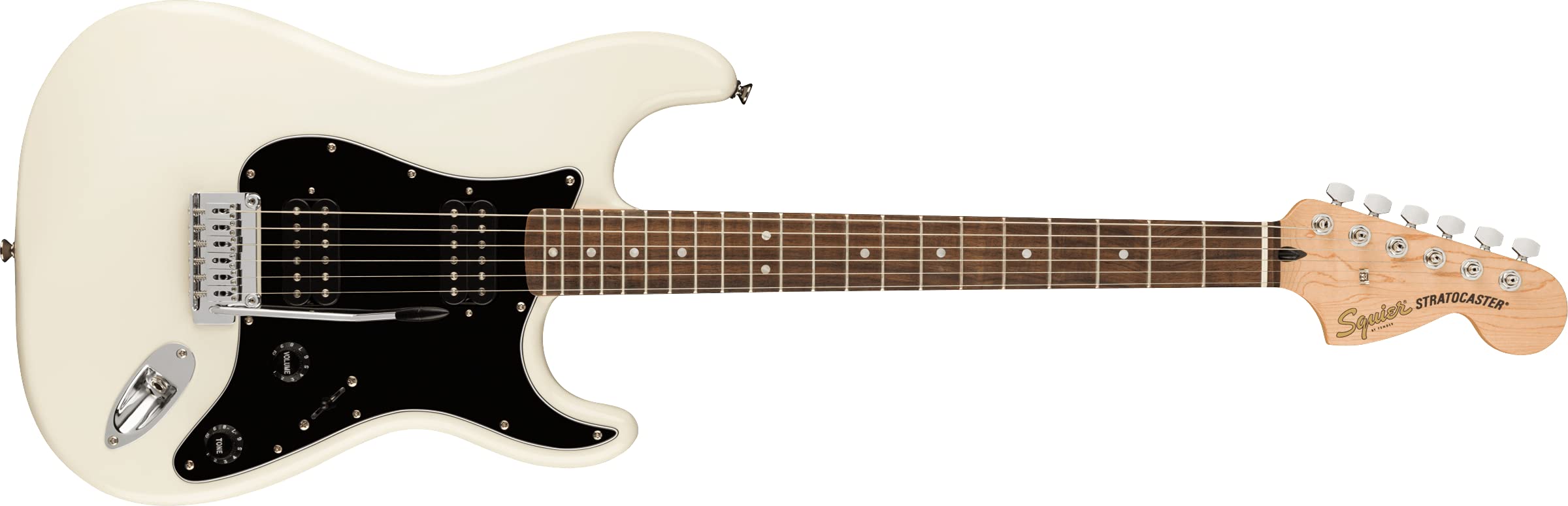 Fender Squier Affinity Series Stratocaster Electric Guitar, Olympic White, Laurel Fingerboard