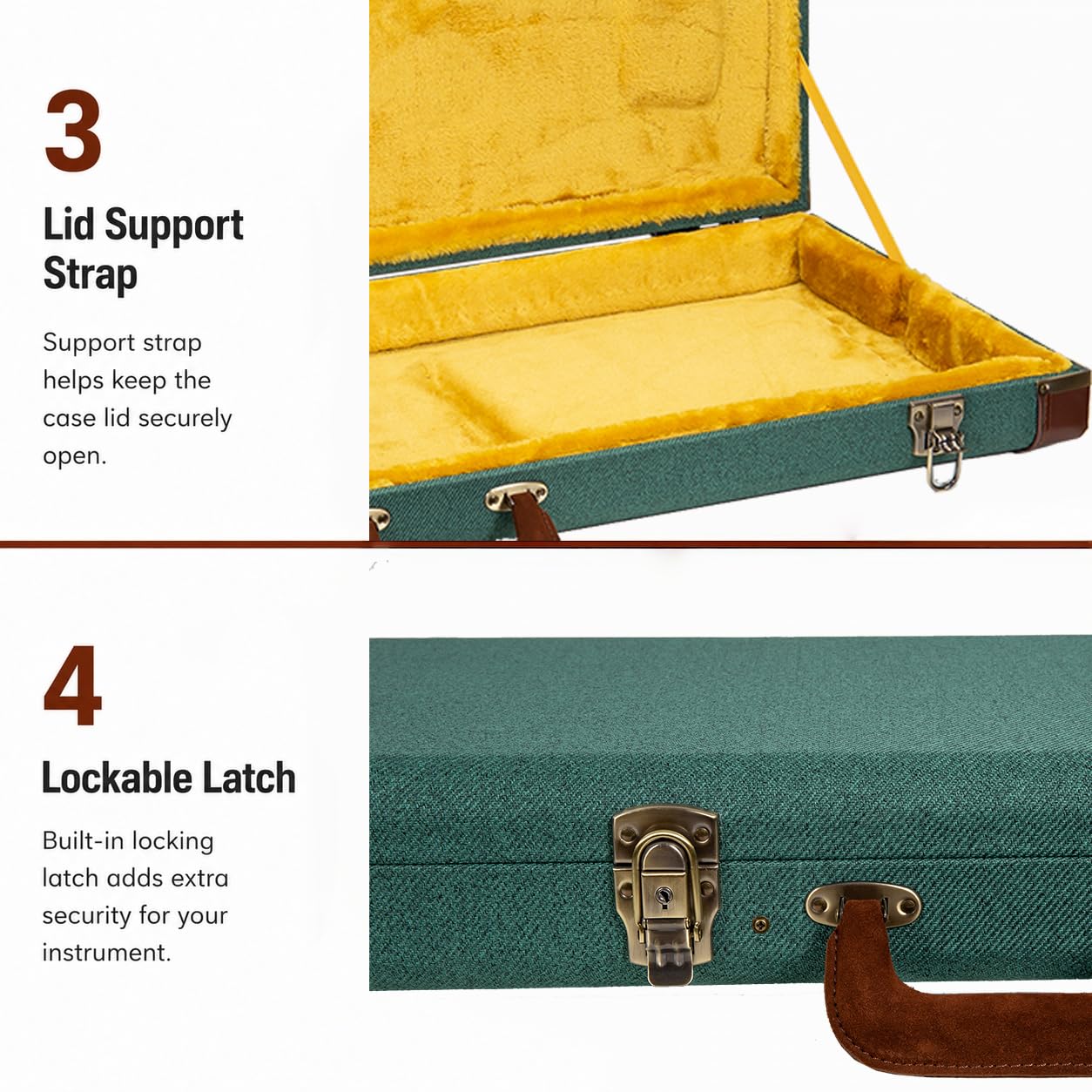 Crossrock Master Series Electric Guitar Case for Fender Stratocaster & Telecaster | Malachite Blue Tweed Exterior, Re-Engineered Wooden Shell, Leather Handle(CRW720EMB)