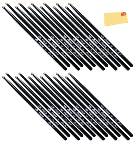 Vic Firth Signature Series Steve Gadd Drumsticks – 12‑Pack Bundle with Austin Bazaar Polishing Cloth