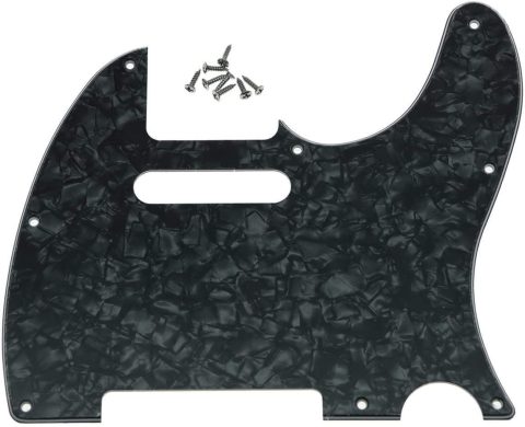 Dopro 8 Hole Tele Guitar Pickguard Scratch Plate for USA/Mexican FD Telecaster Black Pearl