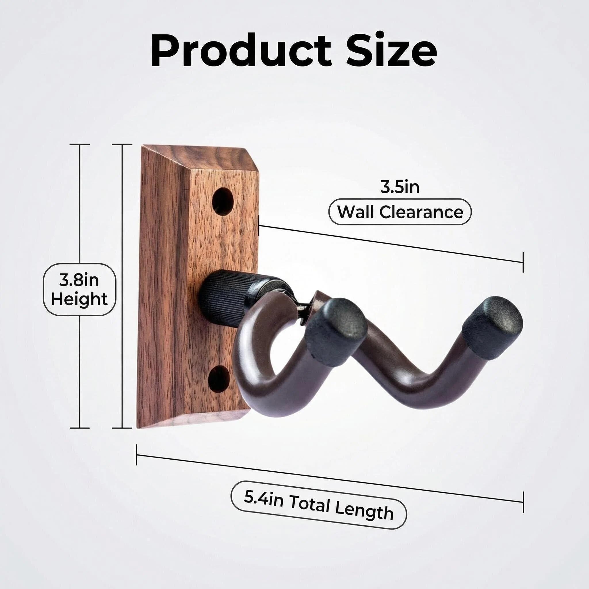CC CAIHONG Guitar Wall Mount Hanger 4 Pack, Hardwood Guitar Wall Hangers Hooks Holder Stand Display with Screws – Easy to Install – Fits Guitars, Bass, Mandolin, Banjo