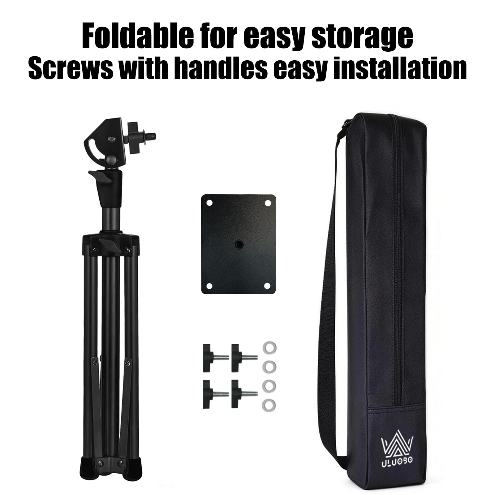 ULUOBO Electronic Drum Pad Stand for Percussion Sample Pads, Foldable, with Carry Bag (Black)