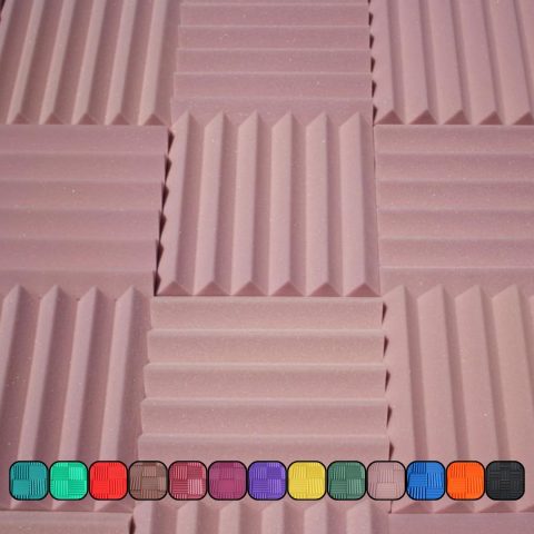 Professional Acoustic Foam Panels – Wedge Style 12x12x2” Tiles – 4 Pack – Studio Foam for Sound Dampening – Soundproofing for Walls and Ceilings (Rosy Beige Color)