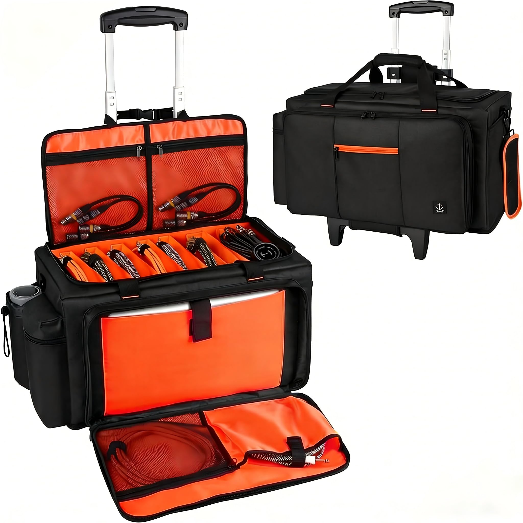 Timoxi Large Rolling DJ Bag Built-in hard plastic With Detachable Trolley
