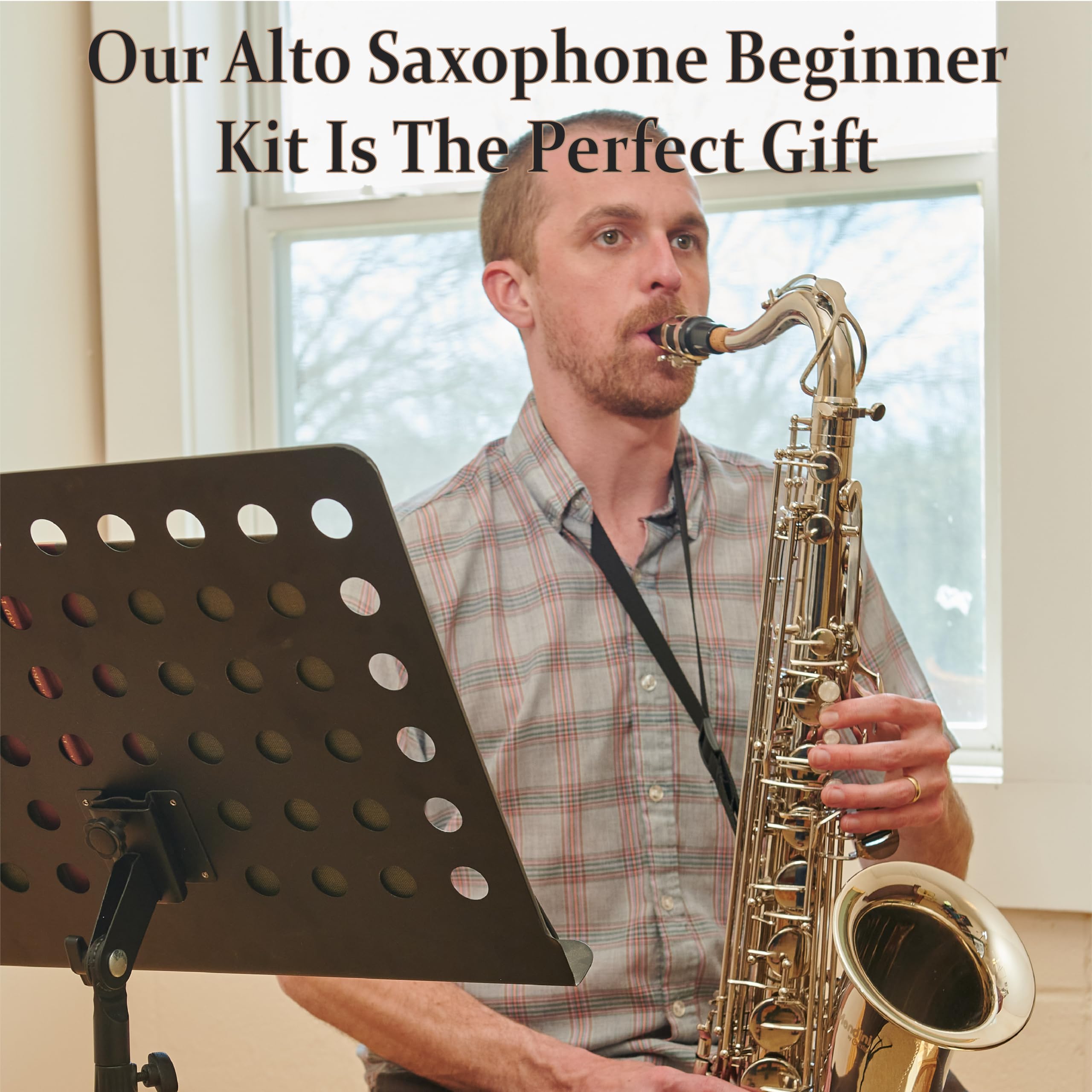 Mendini By Cecilio Eb Alto Saxophone Kit for Beginner – Silver