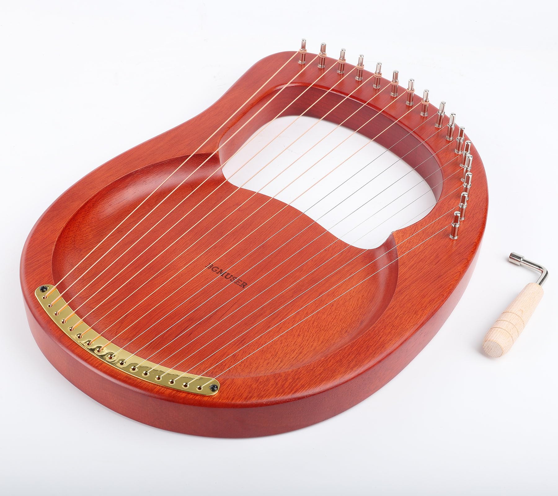BGMUSER Lyre Harp 16 Strings Mini Harp Instrument Gift for Adult Beginner