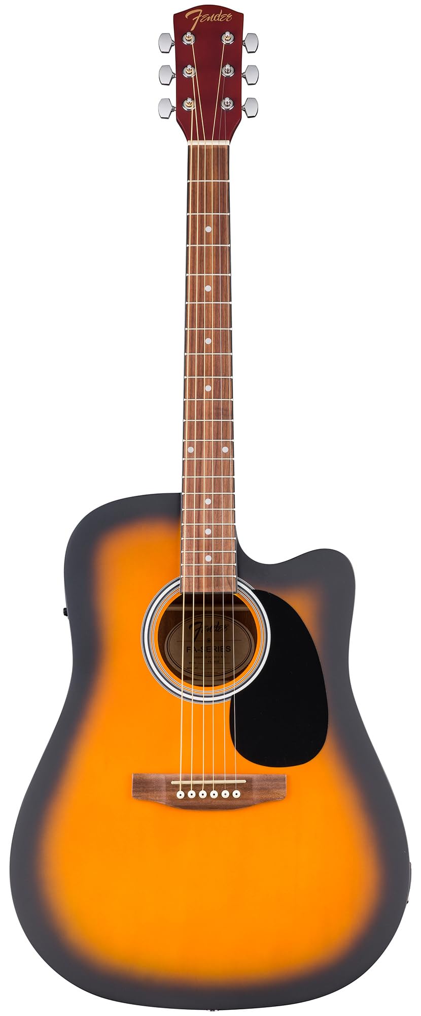 Fender FA Series Dreadnought Acoustic-Electric Guitar – 2-Color Sunburst Bundle with Case, Strings, Picks, and Austin Bazaar Instructional DVD