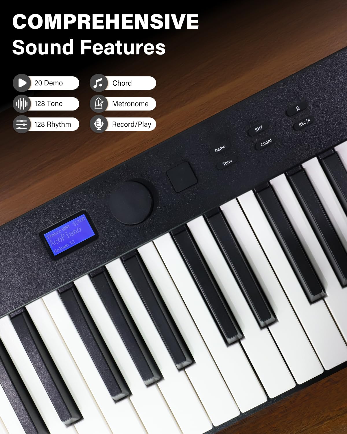 AiJoy 88 Keys Folding Piano keyboard with Colorful Light Up Keyboard Piano