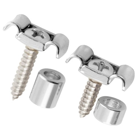 Musiclily Pro Vintage Butterfly Guitar String Retainers Guides Chrome 2 Pcs