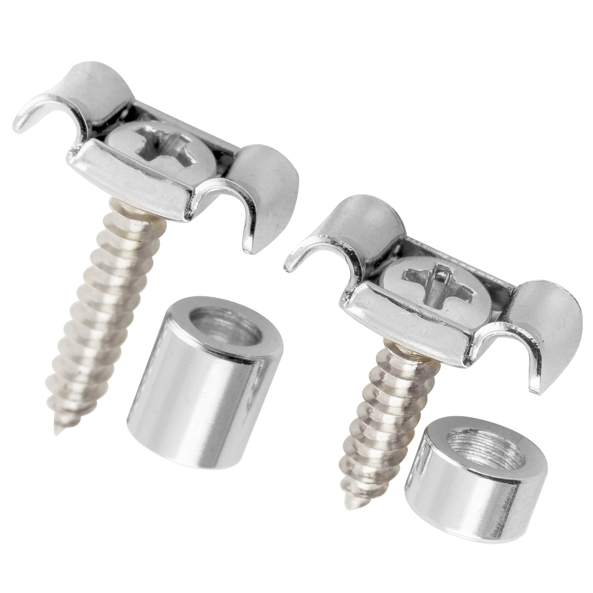 Musiclily Pro Vintage Butterfly Guitar String Retainers Guides Chrome 2 Pcs