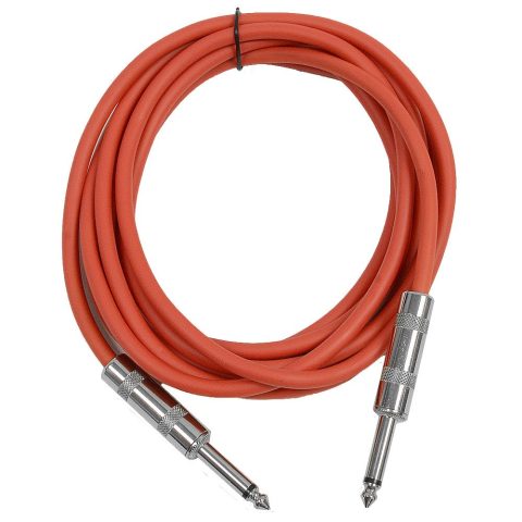 Seismic Audio – SASTSX-10 – 10 Foot TS 1/4″ Guitar, Instrument, or Patch Cable Red