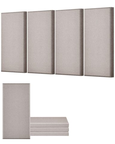 VEVOR 4 PCS Acoustic Panels, 2 inch Thick 23.6 x 11.8 inch Fiberglass Sound Absorbing Panels, Self-Adhesive Soundproof Wall Boards, for Studios, Office, Home Theater,Meeting Room, Camel